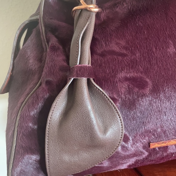 La Gioe di Toscana Leather and Fur Satchel - Picture 3 of 9